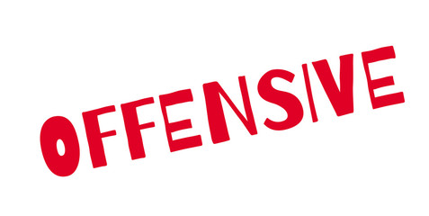 Offensive rubber stamp. Grunge design with dust scratches. Effects can be easily removed for a clean, crisp look. Color is easily changed.