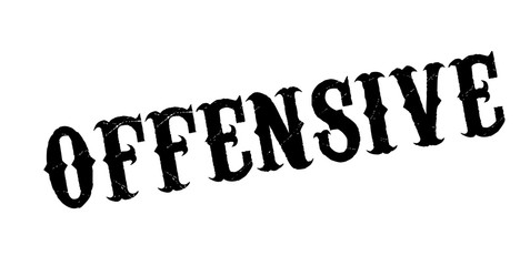 Offensive rubber stamp. Grunge design with dust scratches. Effects can be easily removed for a clean, crisp look. Color is easily changed.