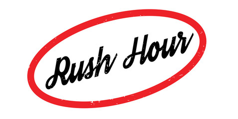 Rush Hour rubber stamp. Grunge design with dust scratches. Effects can be easily removed for a clean, crisp look. Color is easily changed.