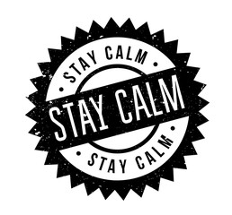 Stay Calm rubber stamp. Grunge design with dust scratches. Effects can be easily removed for a clean, crisp look. Color is easily changed.