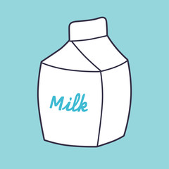 White milk carton vector.