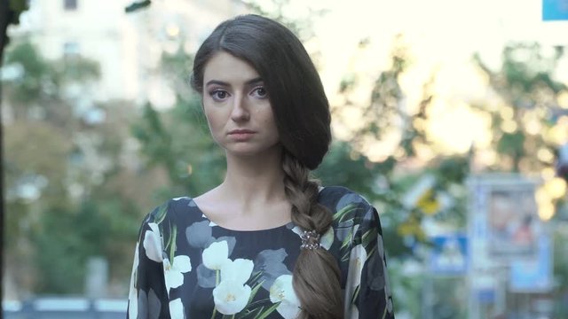 Portrait of beautiful girl with braid