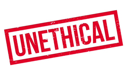 Unethical rubber stamp. Grunge design with dust scratches. Effects can be easily removed for a clean, crisp look. Color is easily changed.