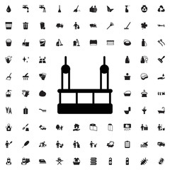 Skycrapers cleaning icon. set of filled cleaning icons.