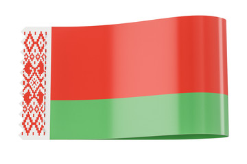 Fototapeta premium Clothing tag, label with flag of Belarus. 3D rendering