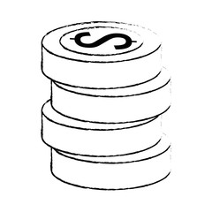 pile coins money isolated icon