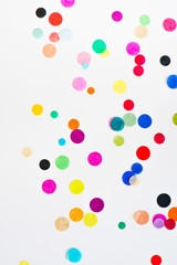 Colorful party confetti with copy space
