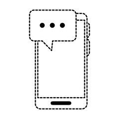 Fototapeta premium smartphone device with speech bubble