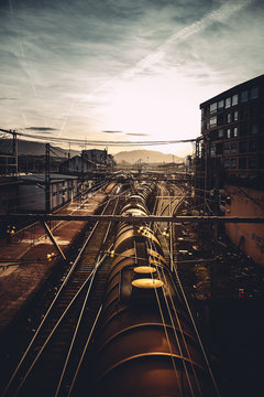 Train station on evening