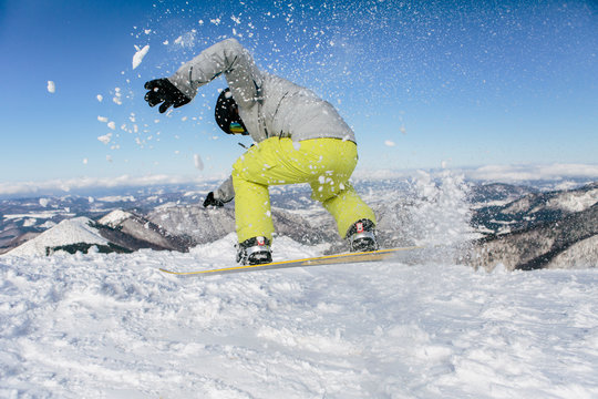 snowboarder ride down the hill