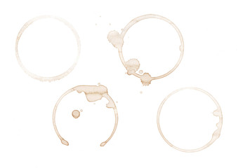 Coffee stains isolated on a white background