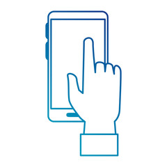 Obraz premium hand user with smartphone isolated icon