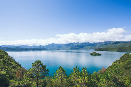 Lugu lake in Yunnan Province,China