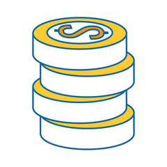 pile coins money isolated icon