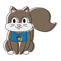 cute squirrel icon over white background colorful design vector illustration