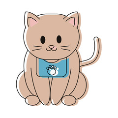 cute cat icon over white background vector illustration
