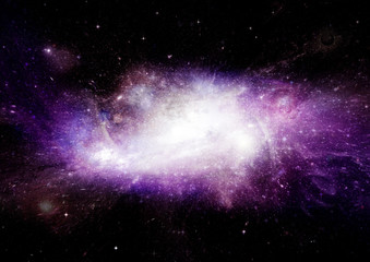 Stars, dust and gas nebula in a far galaxy