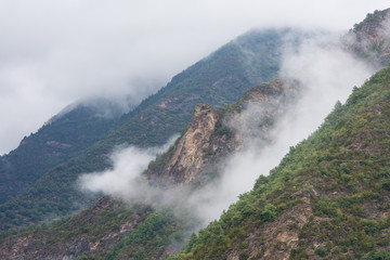 foggy mountains in Pyrennes
