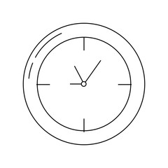 clock icon over white background vector illustration