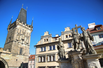 Fototapeta na wymiar Lesser Town Bridge Tower, Prague, Czech Republic