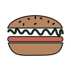 delicious burger isolated icon