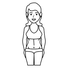 slim woman in a sports suit