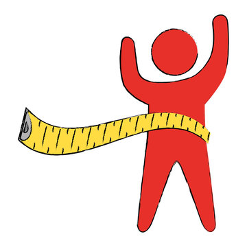 recommend clip art: fitness silhouette human with tape measure