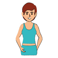 slim woman in a sports suit