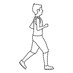 thin man in sports suit running