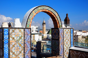 View of famous Mosque in Tunis, Tunisia