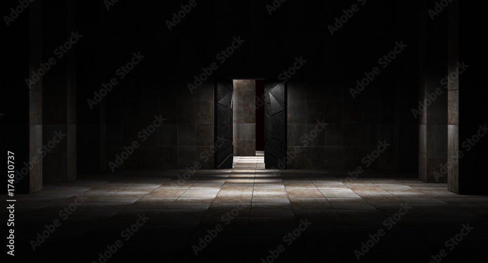 Wall mural space environment, ready for comp of your characters.3d rendering