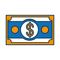 money bill icon over white background vector illustration