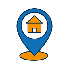 location pin icon over white background vector illustration