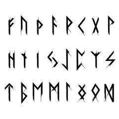 Futhark Runes Black Norse