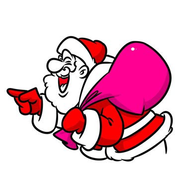 Santa Claus laughs cartoon illustration isolated image