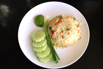 Thai fried rice in a plate
