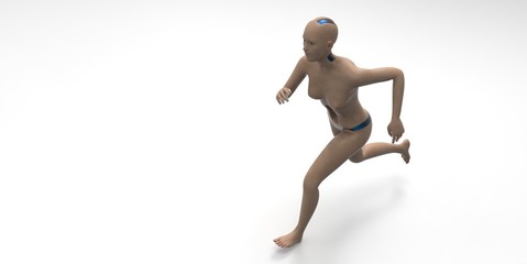 Extremely detailed and realistic high resolution 3d illustration of a humanoid android