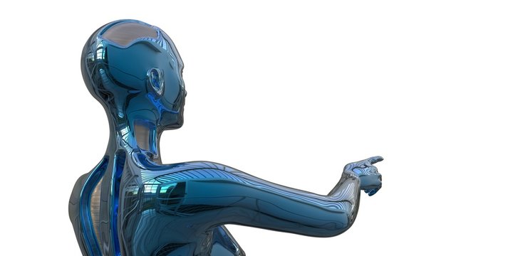 Extremely detailed and realistic high resolution 3d illustration of a humanoid android