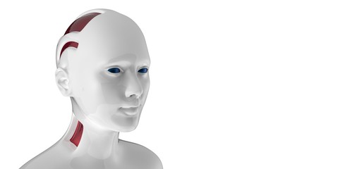 Extremely detailed and realistic high resolution 3d illustration of a humanoid android