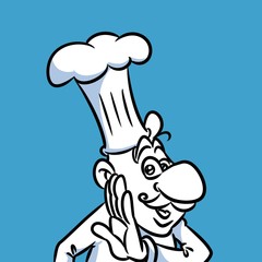 Cook cooking secret cartoon illustration 