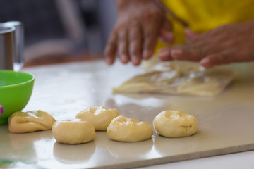 Delicious roti on process for customers with merchant background