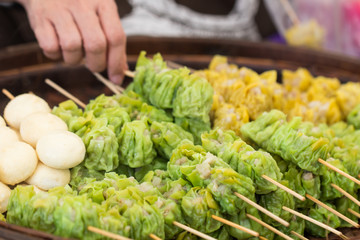 Thai street food with kind of Chinese snacks