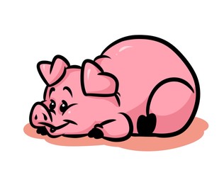 Pig joy cartoon illustration animal character