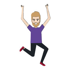 cheerful jumping man avatar