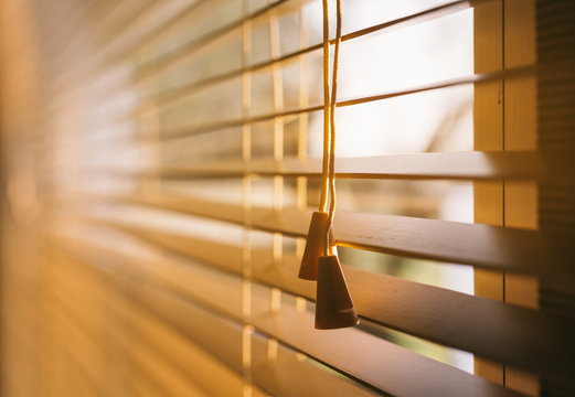 Pull Strings Of A Wooden Blind