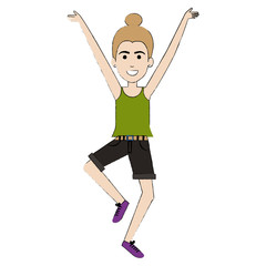 cheerful jumping woman avatar
