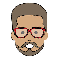 young man head avatar character