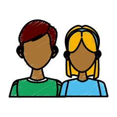 Young couple cartoon icon vector illustration graphic design