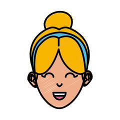 Young woman cartoon icon vector illustration graphic design