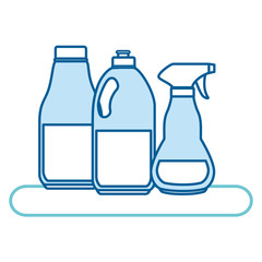 Shelf with laundry products